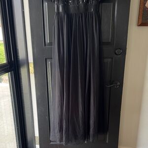 Ever Pretty Black Maxi Tulle Skirt with Satin Waistband